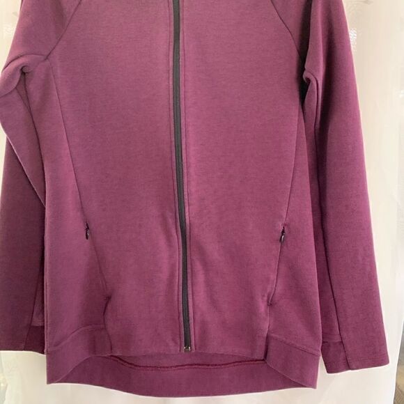Hoodie/jacket maroon asymmetrical longer back - Picture 6 of 6